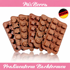 6er Set Silikon Backform Pralinenform Backformen Schokolade Eiswürfel +Spatel+ ✅