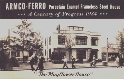 The Mayflower House Armco-Ferro Steel Century Progress 1934 Advertising Postcard