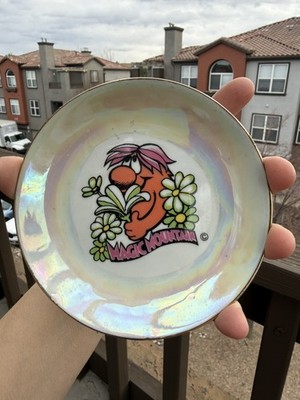 Vintage Magic Mountain Bloop the Troll Iridescent Tea Cup & Saucer Souvenir Set