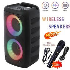 Portable Bluetooth Speaker Sub Woofer Heavy Bass Loud Sound Party System w/ MIC