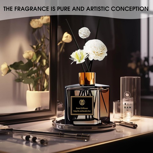 Reed Diffuser Set Duft Duft Aroma Parfümöle Nachfüller Rattan Braun - Bild 4 von 9