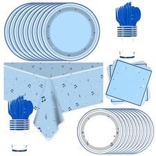 81Pcs Blue Party Tableware Blue Birthday Party Decoration Birthday Party Tabl...