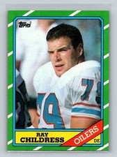 1986 Topps Rookie RC #357 Ray Childress Houston Oilers Football Card. rookie card picture