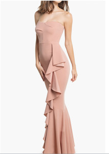 Dress the Population paris mermaid gown in Blush