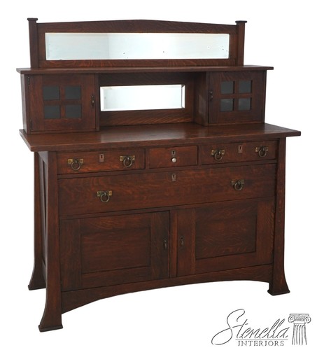 F72832:Antique Limbert Style Mission Oak Sideboard w. Mirror