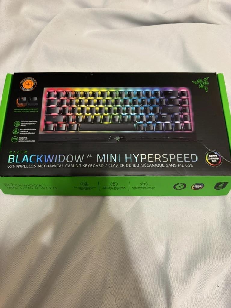 Razer BlackWidow V4 Mini 65% HyperSpeed Wirelessless Keyboard Orange switches