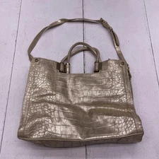 Ivanka Trump Handbag Womens One Size Gold Croc Embossed Tote Shoulder Bag