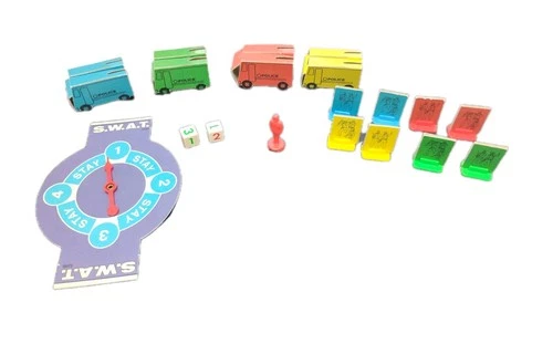 VINTAGE 1976 Milton Bradley SWAT game  ORIGINAL REPLACEMENT PARTS TRUCKS PAWNS