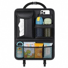 Black Back Seat Car Organizer for Kids with 5 Storage Pockets