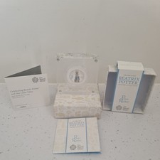 2019 BEATRIX POTTER PETER RABBIT SILVER PROOF 50p COIN BOXED  + COA COLLECTABLE
