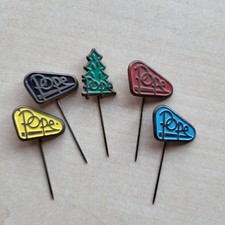 Vintage POPE RADIO TUBES logo pin badges 1960s Anstecknadeln