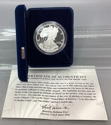 2005 W Proof American Silver Eagle - With Box & CoA