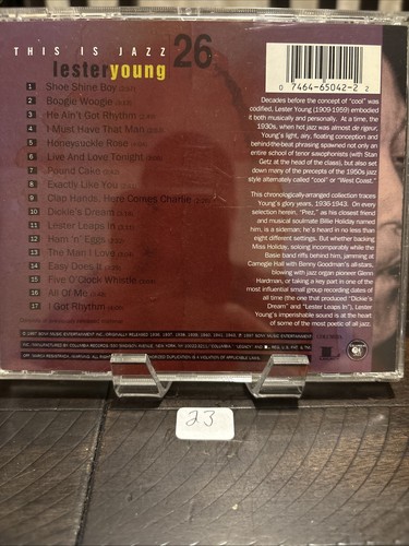 This Is Jazz, Vol. 26 by Lester Young (Saxophone) (CD, May-1997, Sony Music. 23 - Picture 2 of 2