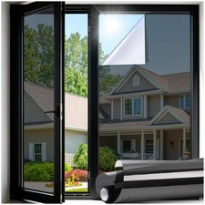 LUTE One Way Window Privacy Film, Tint for 17.5" x 78.7", Black Silver