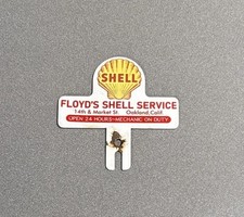 VINTAGE SHELL GASOLINE PLATE TOPPER PORCELAIN SIGN CAR GAS TRUCK OIL MOTORCYCLE