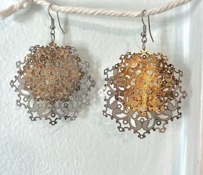 Two Layer Vintage Mandala Dangle Earrings