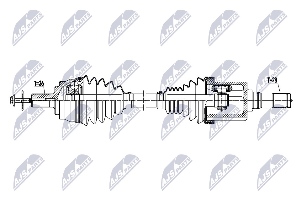 N.T.Y. NPW-VV-162.NTY Drive Shaft