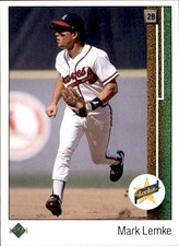 Mark Lemke 1989 Upper Deck Rookie Card #19. rookie card picture