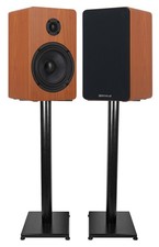 Pair Rockville RockShelf 54C Classic 5.25" Home Bookshelf Speakers w/29" Stands