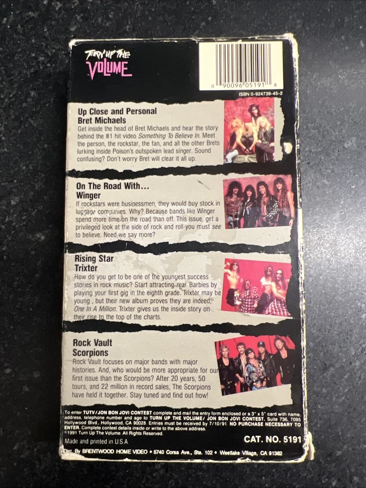 Turn Up The Volume VHS Cassette Lot 1991 Volumes 1-4 Bon Jovi, Ozzy, Skid Row Foto 4 de 4