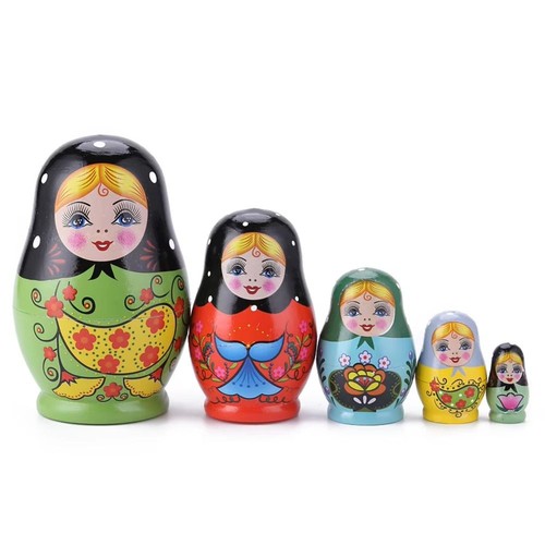 DIY Paint Nesting Dolls Wooden Stacking Dolls Matryoshka Doll Toys Kids Toy