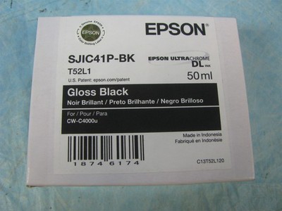 GENUINE EPSON GLOSS BLACK INK CARTRIDGE - SJIC41P-BK - T52L1 - EXP 2028