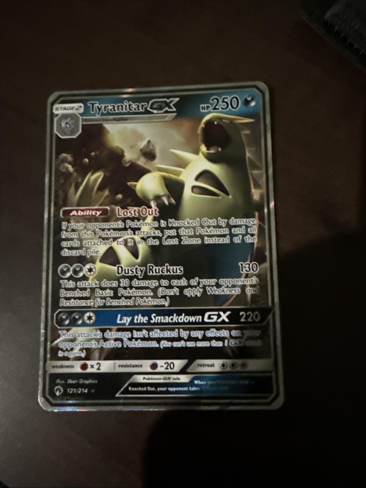 Pokémon TCG Tyranitar GX Lost Thunder Holo Ultra Rare Card 121/214