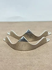 SILVER TONE CURVED ETCHED METAL BOOT  TIP PLATES