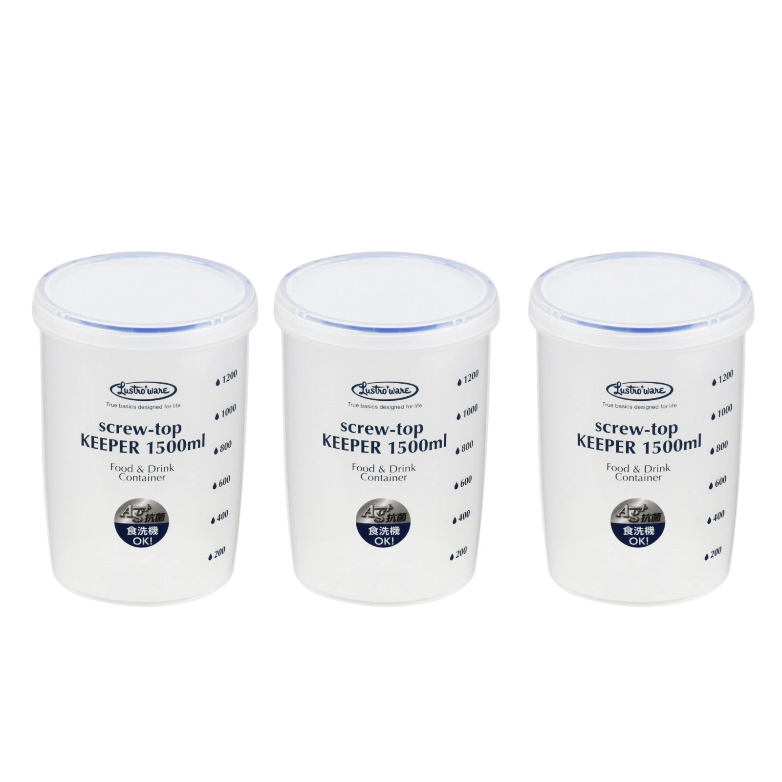 Set of 3, Lustroware Airtight Food Storage Container Set with Screw Top Lid
Opens in a new window or