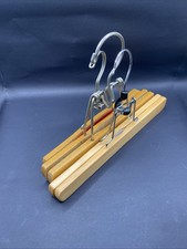 Vintage 3 Wooden Pant/Skirt Hangers, Clamp-on 2-10 , 1-11