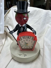Vintage Advertising Display HEINZ TOMATO MAN Alarm Clock Promotional Clock Works