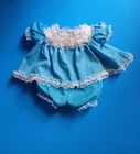 Vtg TLC Cabbage Patch Doll Turquoise Dress/Lace & Bloomers Clothes OK Tag READ