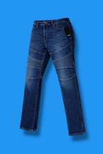 True Religion Jeans Rocco Mens 42x32 Moto Ribbed Relaxed Skinny Dark Blue Denim