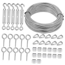 Dpyrrhic Turnbuckles for Cables Wires 1/16 Inch Stainless Steel Vinyl 100Ft