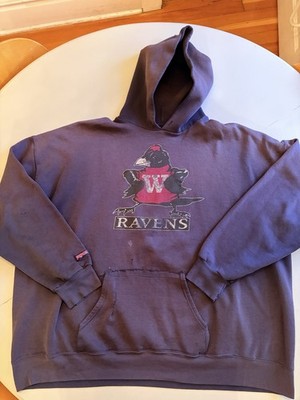 Vintage 80s Ravens After Hood 2XL Distressed Faded Thrashed USA repairs Hoodie