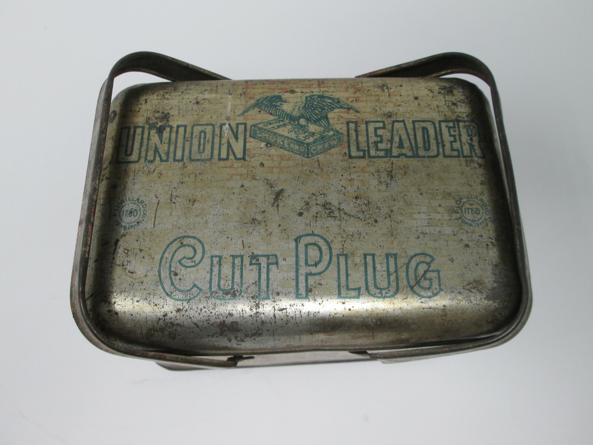 union leader cut plug tobacco tin box Vintage Advertising VINTAGE UNION LEADER CUT PLUG
