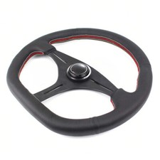 Volante Racing Drifting Universale Alluminio 14" Tipo D Pelle #E8