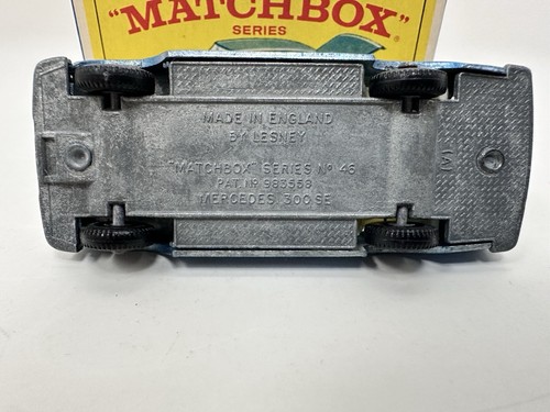 Matchbox Lesney Vintage Mercedes 300 SE Coupe #46 Blue Doors Open Original Box - Picture 16 of 24