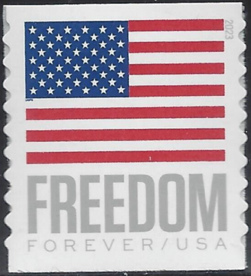 切手23 US Forever Stamps 2023 US Flag Freedom Scott #5788 APU coil single