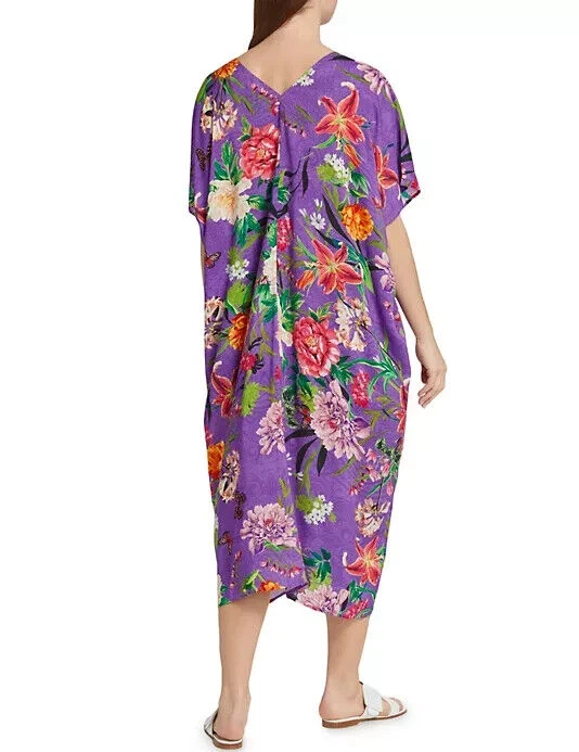 NUEVO CON ETIQUETAS - Vestido de Encubrimiento Traje de Baño Plisado Johnny Was 'Orchid Goza', Multi - Pequeño Foto 3 de 3