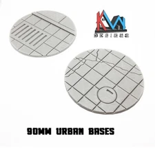 3D Printed - 90mm Scenic Urban City Street Bases - 2 Styles