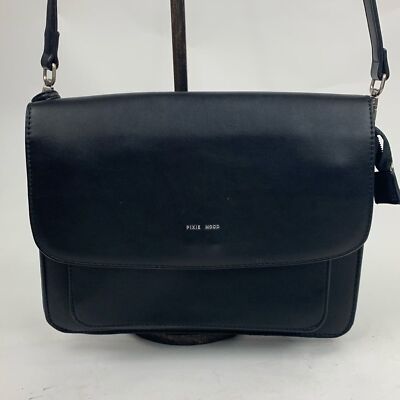 Pixie Mood Crossbody Bag purse Black Silver logo & Hardware Pockets Mint Lined