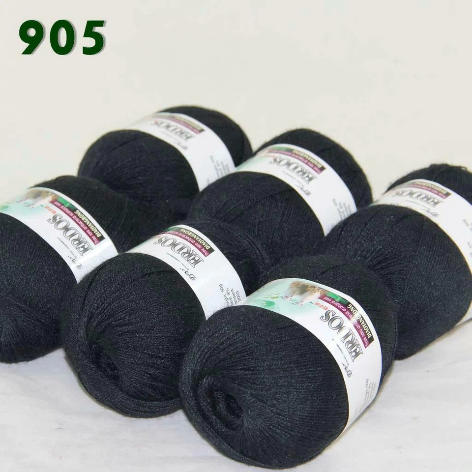 AIPYARN 6 madejas X 50 g ENCAJE hilo de ganchillo acrílico lana cachemir tejido a mano 05 Foto 2 de 4
