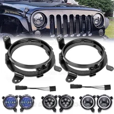 2x 7" LED Headlight Mounting Bracket Ring Adapter For Jeep Wrangler JL 2018-2023