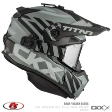 NEW CKX Snowmobile HELMET TITAN DL MARKS GRAY/BLACK GLOSS  LG XL