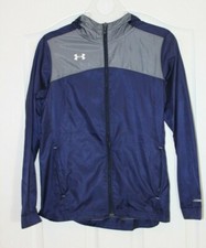 Under Armour Storm Girls Youth Large Loose Blue Windbreaker Full Zip Jacket