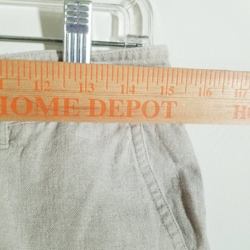 J Jill Wide Leg Pants Size 6 Natural Beige Crop 100% Linen Cuff Hem Pockets - Picture 9 of 12