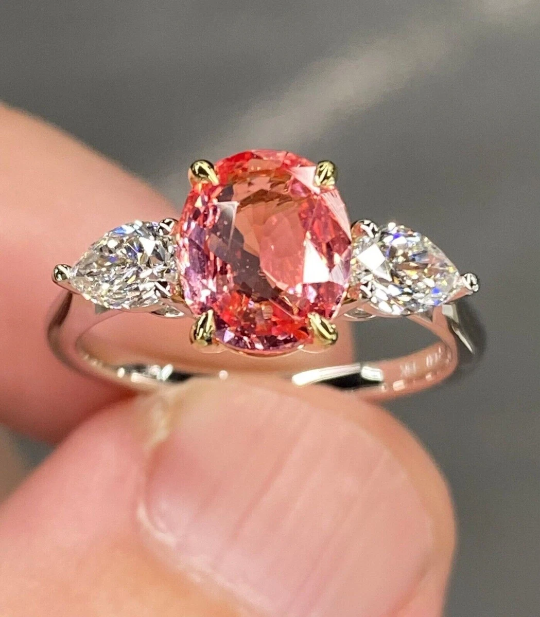 Pink padparadscha store sapphire ring