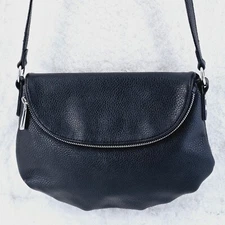 Charming Charlie Black Faux Leather Crossbody Shoulder Bag with Adjustable Strap