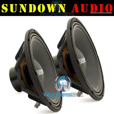 PAIR OF NEO PRO 10 V2 SUNDOWN AUDIO 10'' 4-OHM MIDBASS MIDRANGE DRIVERS NEW